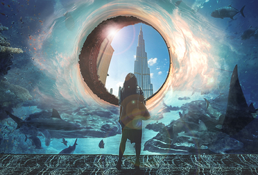 Burj Khalifa 124th Floor + Dubai Mall Aquarium With Under Water Zoo