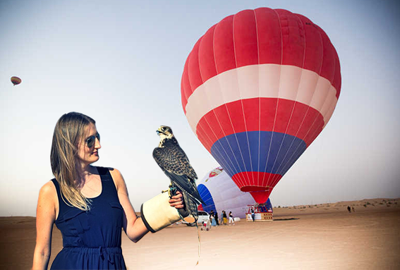 Deluxe Flight With Falcon Show And Desert Jeep Safari